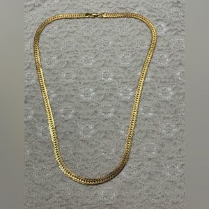 Napier/vintage, herringbone gold tone necklace 24”